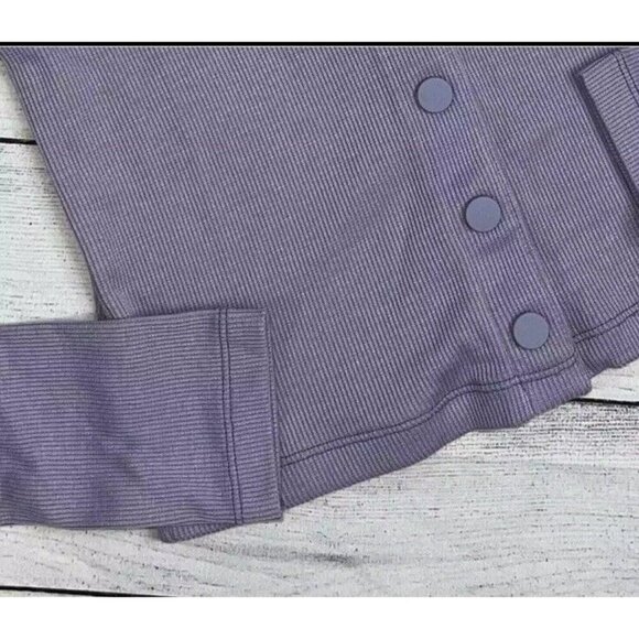 Outdoor Voices NWT CozyRib Cropped Cardigan Earl Grey Light Purple Size Small - Picture 5 of 8